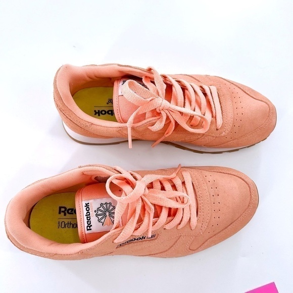 Reebok Classic Leather Pastels Desert Stone/Classic White Unisex size 4.5 W 6.5 - Picture 3 of 12